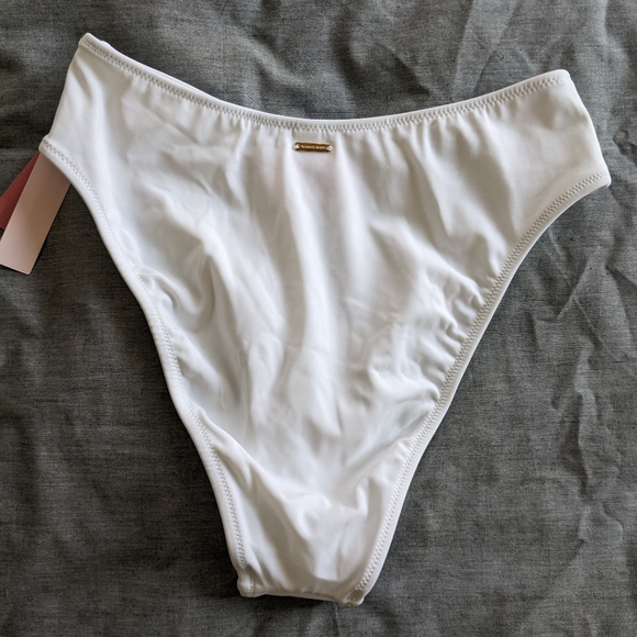 NWT Victoria's Secret high waist white cheeky bikini bottom S - Picture 2 of 5